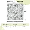 thumbnail image 2 of Gray Pioneer Flower Pattern Square Fitted Tablecloth with Elastic Edge,Square Table Cover,Washable Elastic Table Cover for Home Kitchen Party Decor 34"x34", 2 of 6