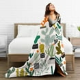 thumbnail image 4 of LNWH Multiple Cactus Plants Art Pattern Throw Blanket, Fluffy Soft Cozy Bed Flange Plush Blankets, 80"x60", 4 of 8