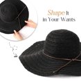 thumbnail image 3 of Women's Straw Hat Foldable Wide Brim Sun Hat Summer Beach Hat/Black, 3 of 7