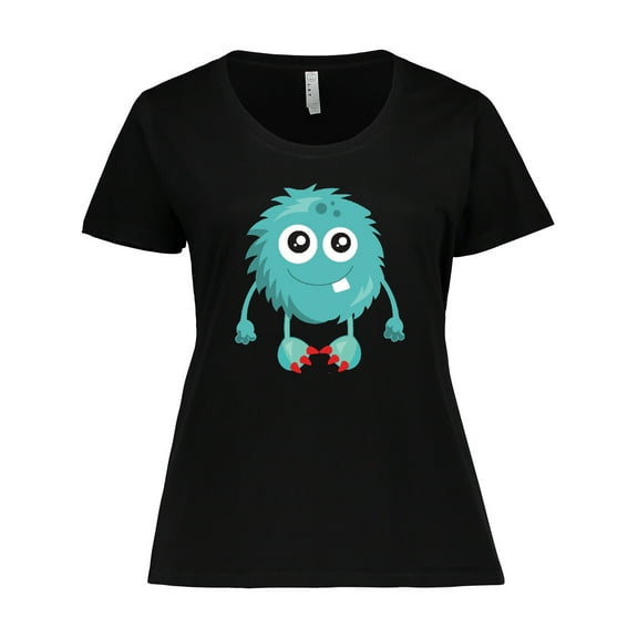 Inktastic Furry Monster, Little Monster, Blue Monster Women's Plus Size T-Shirt