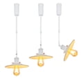 thumbnail image 1 of FSLiving Adjustable Height Track Pendnat Light H-Type Retractable Lift Track Spotlight with Telescoping Rod Adjustable Gimbaled Lamp-Post Halo Track DIY Retro Cover Lamp, Marble Grain - 3 Lights, 1 of 7