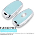 thumbnail image 4 of for Hyundai Key Fob Cover with Keychain, Blue Leather Rhinestone Key Case Protection Shell Compatible with 2022 2021 2020 Sonata Santa fe Tucson Bling Car Accessories, 4 of 7