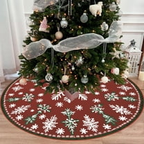 Hometravel Washable Christmas Tree Skirt, Short Pile HD Printed Rug Decor, Reusable Tree Base Cover for Home, Party Decoration