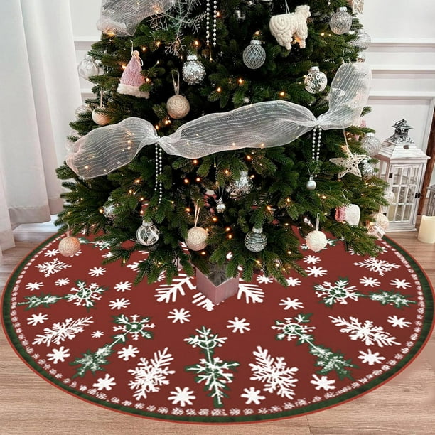 Washable Christmas Tree Skirt Christmas Tree Rug Decor Short Pile High-Definition Printed Christmas Tree Skirt