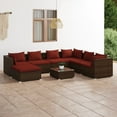 thumbnail image 1 of vidaXL 8 Piece Garden Lounge Set with Cushions Poly Rattan Brown, 1 of 5