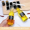 thumbnail image 2 of Clear Glass Hot Sauce Bottle (woozy) with Black Cap and Orifice Reducer 5 oz - (6 Pack) with Shrink Capsules Bands, Labels, Silicone Collapsible Funnel and Chalk Market, 2 of 6