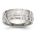 thumbnail image 1 of Bague Rainurée en Acier Inoxydable de 8 Mm Brossée et Polie 9 Taille, 1 of 6