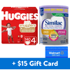 [$15 Savings] Similac Pro-Total Comfort Value-Size Infant Formula and Huggies Little Snugglers Size 4 Diapers with Free $15 Walmart eGift Card