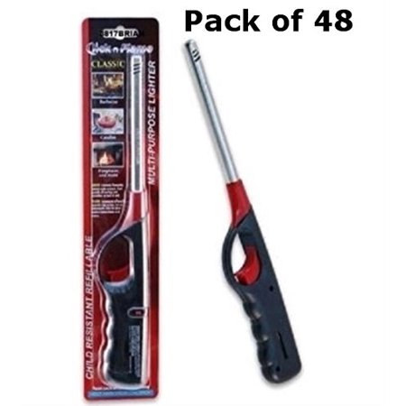 Click N Flame Refillable Long Reach Butane Lighters 48 Pack
