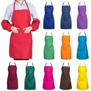 CUH Cooking Kitchen Apron with Pocket Check Chef Apron Dress for Women Men Adults for Baking Restaurant Tool