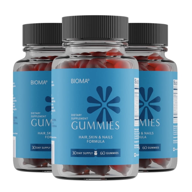 Gomitas Bioma para Cabello, Piel y Uñas con Biotina y Colágeno 180 unidades