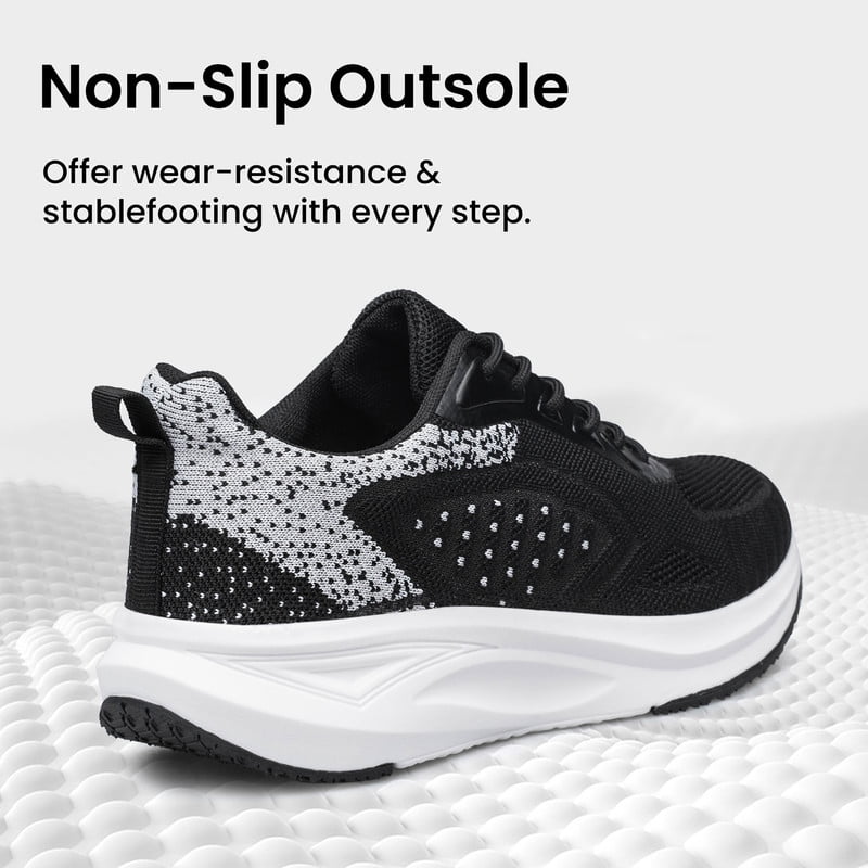 YHOON Mens Running Shoes Slip on Comfortable Lightweight Running Shoes Tennis Workout Training Sneakers Black Size 7
