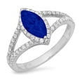 thumbnail image 7 of Halo Engagement Ring for Women - 1.2ct Simulated Blue Sapphire in 14K White Gold Promise Ring, 7 of 7