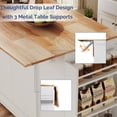 thumbnail image 4 of Ktaxon Modern Kitchen Island Cart, 44.7" Rolling Island Table with Drop Leaf & Extra Storage, Multifuctional Kitchen Cart for Food Prep, White, 4 of 7