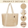 thumbnail image 4 of AOUNQ Straw Handbags for Women Woven Summer Purses Beach Tote Bag with Zipper Carry on Bags for Vacation Travel, 4 of 7