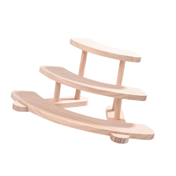 Estante de exhibición de madera organizador vitrina fácil de limpiar regalo resistente multifunción 3 capas