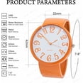 thumbnail image 2 of Blekon Collections Womens 42mm Case Analog Quartz Display Big Numbers Plain Designed Colored Semi Cuff Bangle Ladies Wrist Watch, 2 of 5