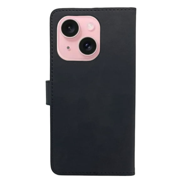 Funda Cartera Suave Cely Vesmir Para iPhone 15 Negro Con 2 Micas