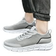 thumbnail image 3 of PEASKJP Men's Casual Sneakers Outdoor Sports Shoes Ventilated Anti-Slip Comfort Lightweight Mesh Casual Shoes Sneakers Grey 41, 3 of 5