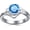 12. December/ Blue Topaz (Created), variant on 0.8ct Round Birthstone Rings for Women 925 Sterling Silver Minimalist Created Zircon Rings Personalized Engraved Name Ring Birthday Promise Jewelry Gift for Women (with Gift Box)