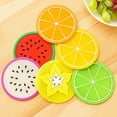 thumbnail image 5 of Ludlz Silicone Drink Coasters Set of 1/5, Jelly Color Fruit Shape Non-Slip Cup Coasters, Heat Resistant Cup Mate, Soft Coaster for Tabletope Protection, Furniture from Damage, 5 of 8