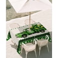 thumbnail image 3 of 60x120 Inch Outdoor Tablecloth with Umbrella Hole Zipper Rectangle St. Patrick's Day Rectangular Tablecloths Outside Waterproof Shamrock Truck Green Plaid Beige Patio Table Cover for Picnic Party, 3 of 8
