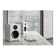 Audioengine A2 24 Bit Hires aptX Home Stereo PC Bookshelf Speakers with Bluetooth and Dome Tweeters - White