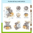 thumbnail image 2 of DolliBu Sitting Moose with Grey Hooded Sweater Stuffed Animal and Football Plush - Soft Plush Moose, Adorable Playtime Plush Toy, Cute Wildlife Gift, Football Plush Toy for Kids, Adults - 8 Inch, 2 of 6