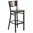 thumbnail image 2 of Flash Furniture HERCULES Series Black Slat Back Metal Restaurant Barstool - Walnut Wood Back & Seat, 2 of 7