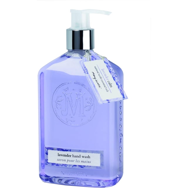 Jabón de manos líquido Mangiacotti, lavado de manos natural a base de plantas con vitamina E y aceites esenciales aromáticos, 12 onzas de lavanda