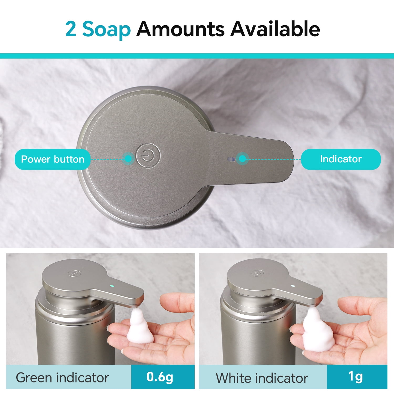 LAOPAO Automatic Soap Dispenser Touchless, Stainless Steel Rechargeable Foaming Soap Dispenser for Kitchen & Bathroom, Hands-Free Automatic Foaming Soap Dispenser, Xmas Gift, 10oz