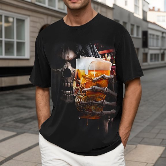 Men's Casual Short Sleeve Tee for Summer with Graphic Print Comfortable Crew Neck Top for Daily Wear Men's Tennis T Shirt Category
