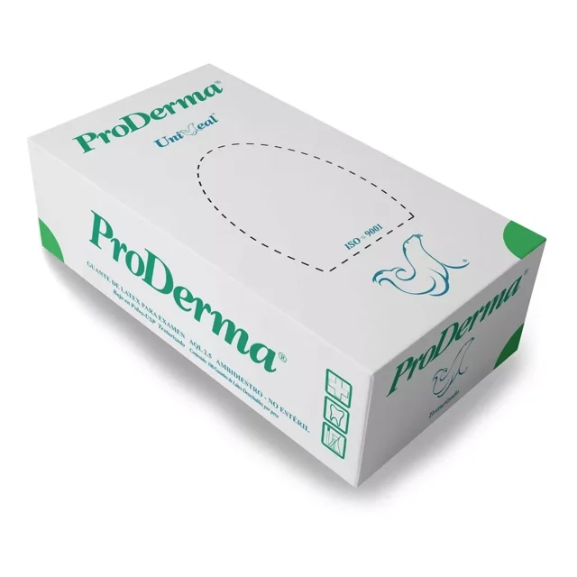 Guantes descartables UniSeal ProDerma color natural talle M de látex con polvo x 100 unidades
