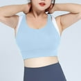 thumbnail image 2 of Mrat Women Training Bras Yoga Bra for Women Padded Push up Sports Bra Athletic Running Sports Bra Workout Bra Yoga Bralettes Plus Size Cropped Tank Tops S-133 Sky Blue 3XL, 2 of 6