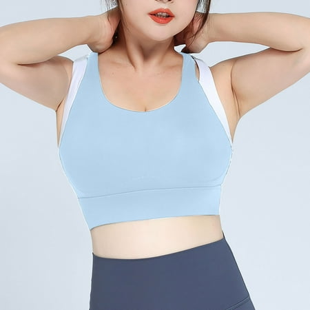 LLYWEY Seamless Breathable Bra on Sale Bras Women No Underwire Ladies Bralette Bra Style-930 Women s Plus Double Support Bra Feature Adult Female Lace Sports Bras Sky Blue 36B
