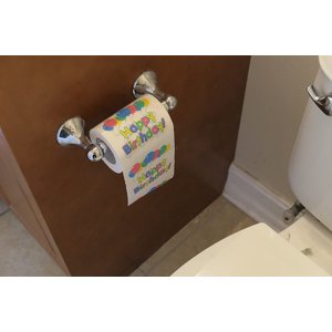 SummitLink Joyeux anniversaire Ballon Toilette Papier Tissu Napkin Prank Fun Fête de novelty Idée cadeau (1 Rouleaux)
