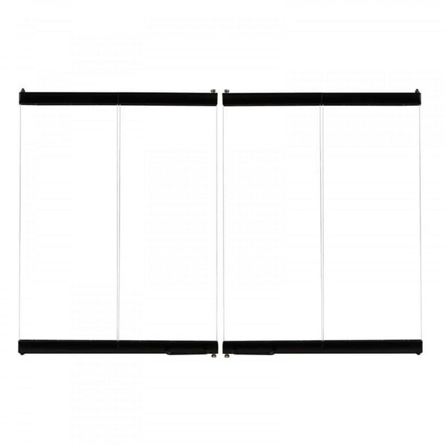 Superior BD Standard Porte en Verre Noir à Double Pli pour Cheminée