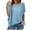 Light Blue, variant on Plebaso Plus Size Shirts for Women Cotton Linen Tops Beach Casual Vacation Loose T-Shirts Womens Clothes