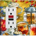 thumbnail image 1 of Metal Light Switch Plate Cover Cafe Breakfast Drinks COF014, 1 of 13