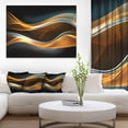 thumbnail image 1 of Design Art - Vagues Dorées 3D en Noir, 1 of 3