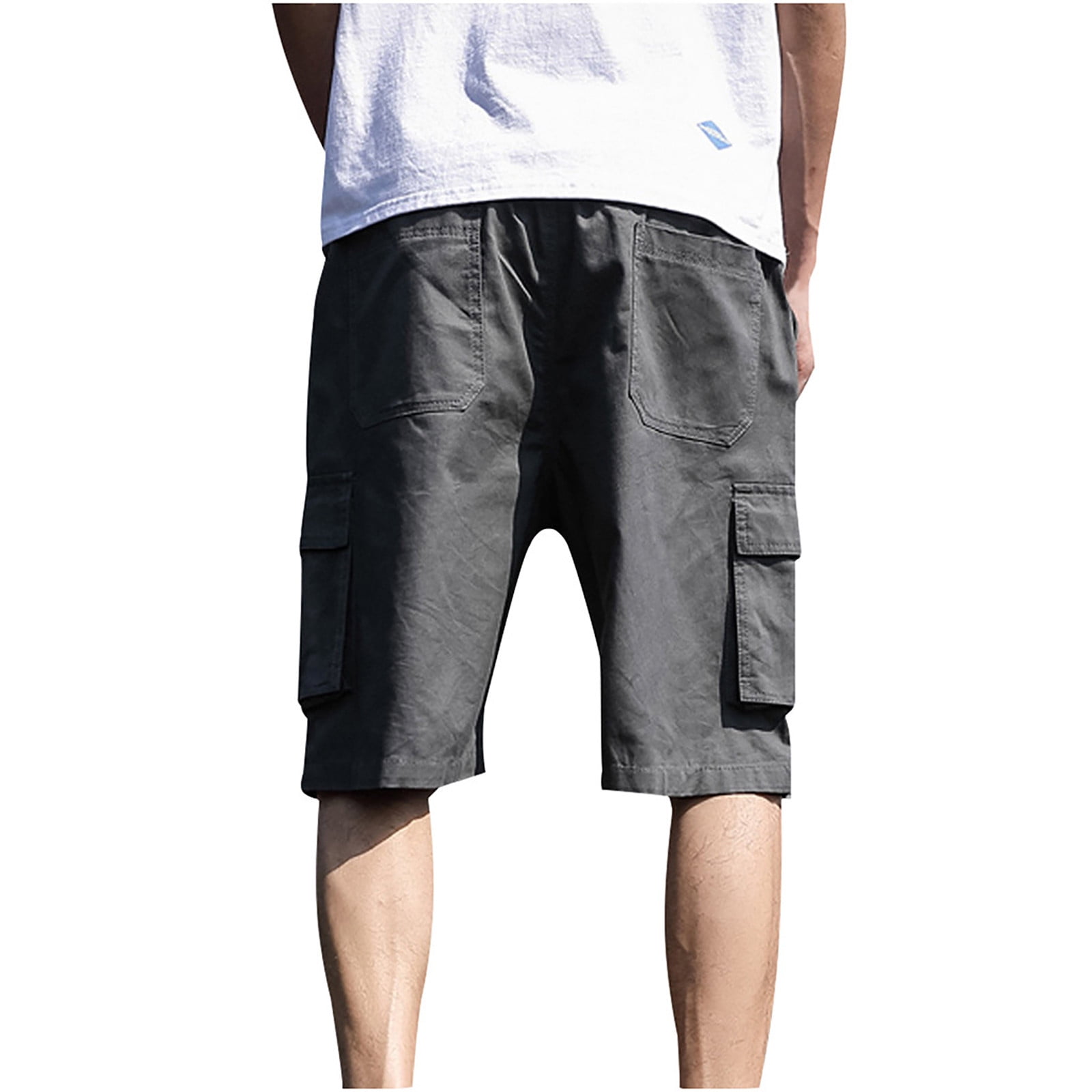 パンツ SOL Sweat Cargo Shorts (Dark Gray) XL Homadles Men's Athletic Cargo Shorts, Elastic Waist, Baggy