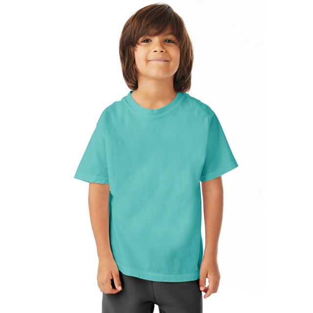 Hanes T-Shirt à Manches Courtes Col Ras du Cou ComfortWash pour Garçons, TG, Menthe