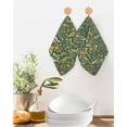 thumbnail image 2 of Botanical Birds Kitchen Dish Towels for Drying Dishes Set of 4, Art Abstract Leaves Green Waffle Weave Microfiber Terry Hand Tea Bathroom Towels Quick Dry & Absorbent Towel 12x12, 2 of 7