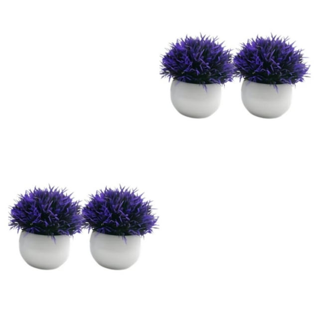 Guardoinrt 2piece Potted Simulation Plants Adding Beauty And Style To Any Setting Durable Pot Bonsai Ornament purple 2Set