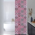 thumbnail image 3 of Vintage Middle Century Window Privacy Film, Abstract Bohemia Style Aztec Pink Static Cling UV Sun Blocking Heat Control Window Tint Day and Night, Non-Adhesive One Way Privacy Cover 17.7''x78.7'', 3 of 7