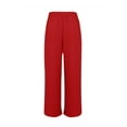 thumbnail image 4 of DYMADE Women Basic Home Loungewear Button Splice Elastic Waist Pants, 4 of 4