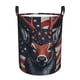 thumbnail image 1 of Balery Modern USA Deer Head Cesta de ropa redonda con asas, impermeable, independiente, para ropa, juguetes, dormitorio y familia-Medium, 1 of 6