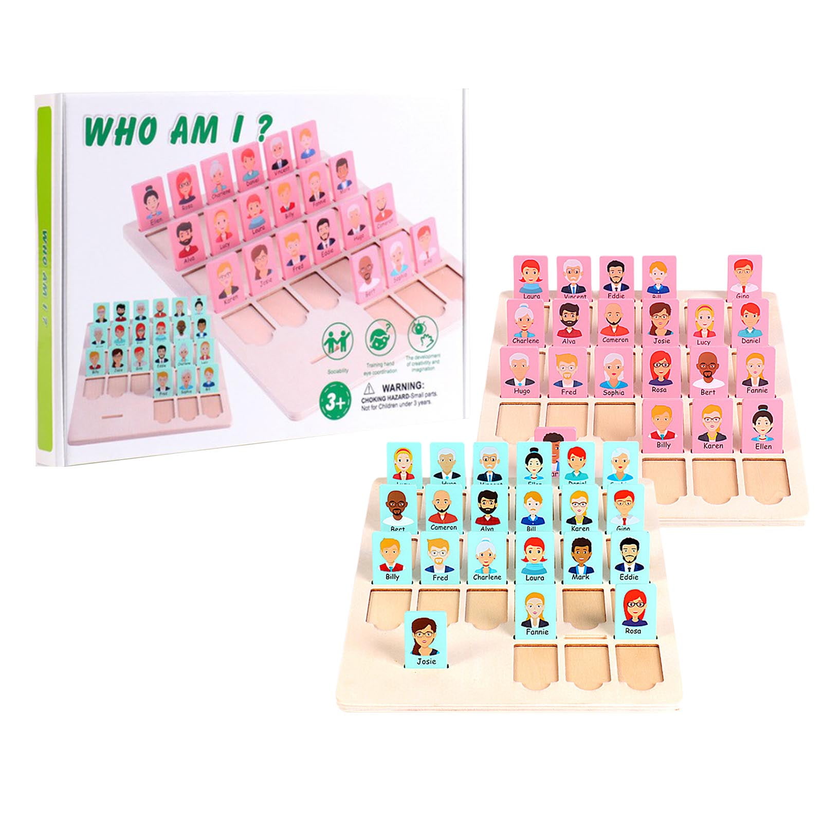 Wooden Cards Guess Who Game Solid Wooden Guessing Game Cards