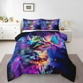 thumbnail image 2 of Cute Cat Bedding Queen Size Purple Galaxy Comforter Set Queen, Blue Butterfly Duvet Insert Kawaii Kitten Quilt Set, Univers Glitter Stars Bedding Comforters & Sets, 2 of 7