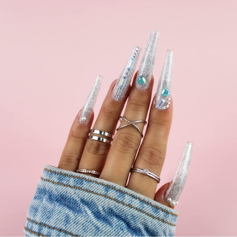 Makartt Glitter Poly Nail Gel Kit, 4 Color Nail Art Supplies Set with Builder Nail Extension Gel Gift Beauty Sets All-in-One Kit